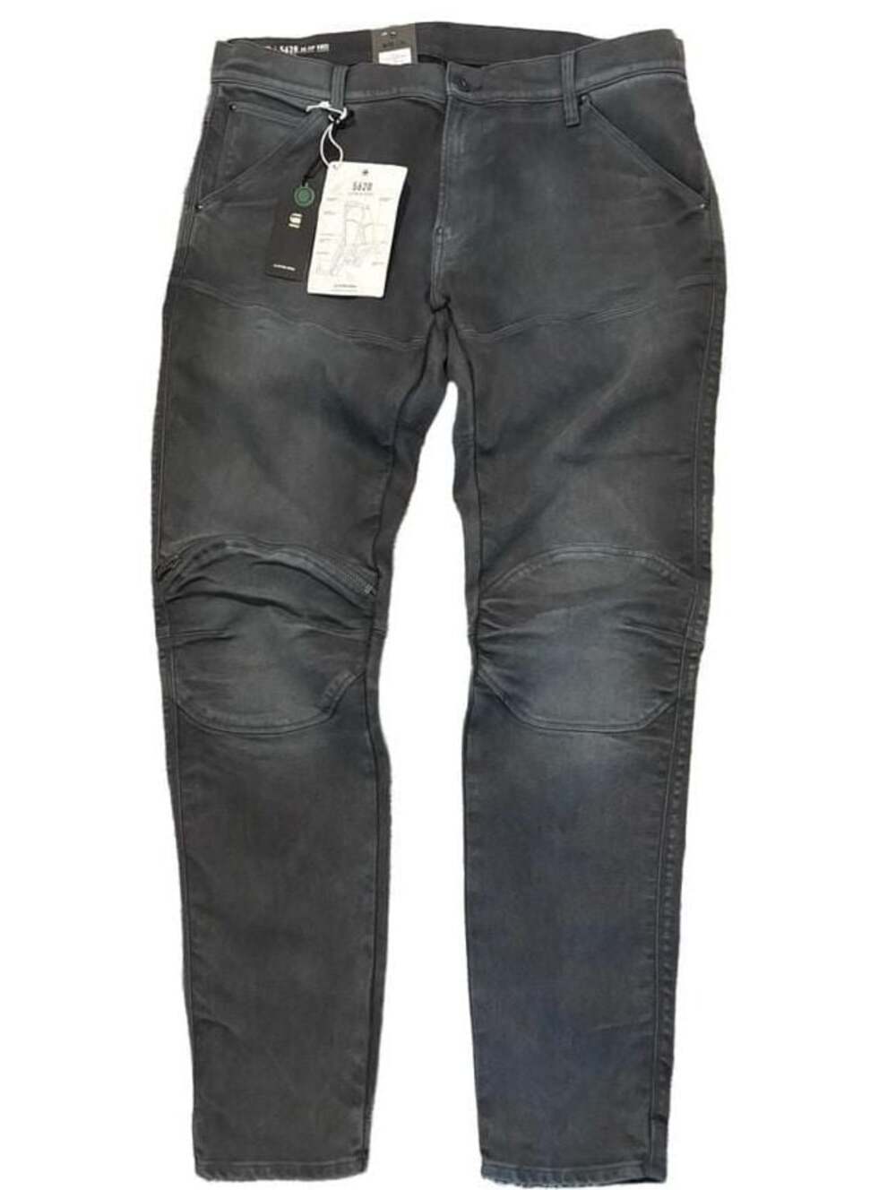 G-Star Raw 5620 3D Zip Knee Skinny Jeans Dk Aged Cobler W38 L34 New